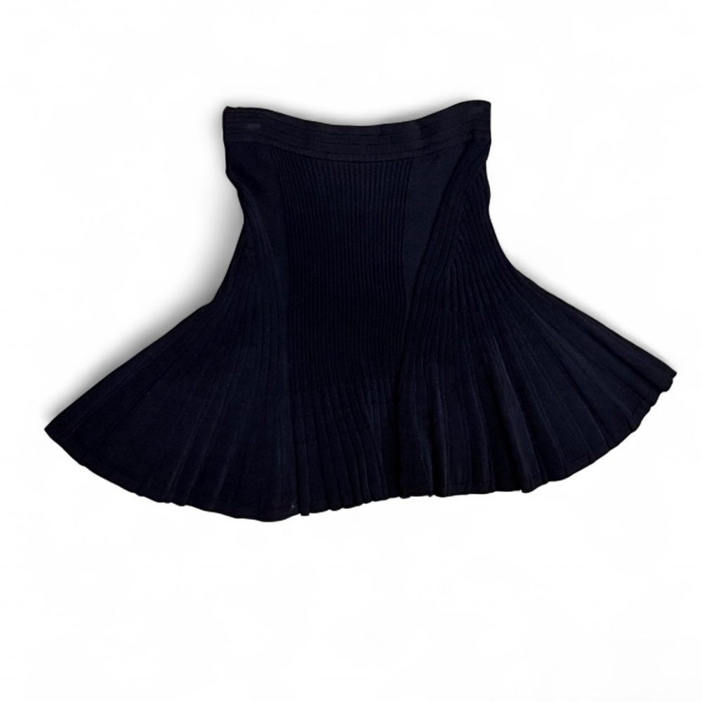 Ohne Titel Pleated Knit Mini Skirt | Black 100% Cotton Size Small